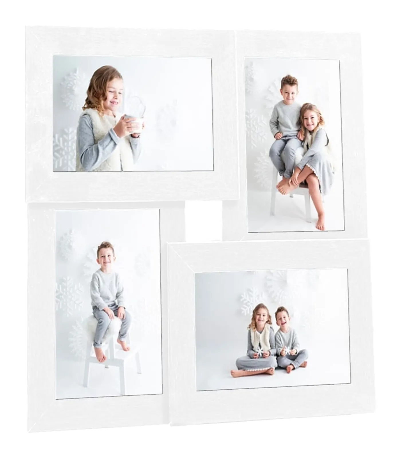 Discount Fotolijst voor 4x(13x18 cm) foto MDF wit Fotolijsten