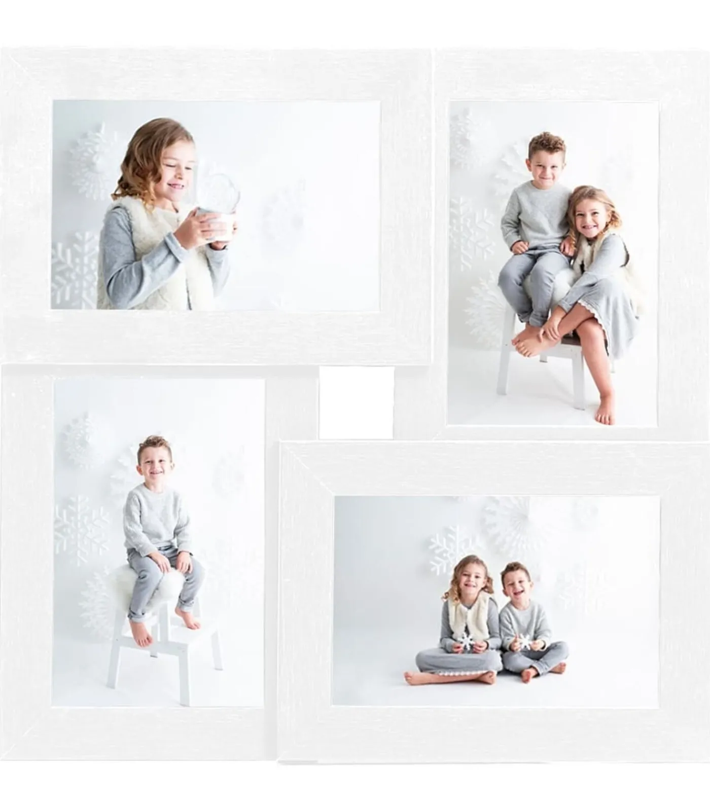 Discount Fotolijst voor 4x(13x18 cm) foto MDF wit Fotolijsten