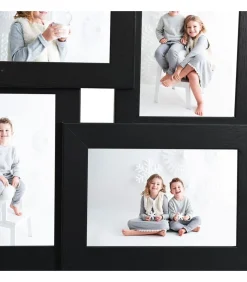 Online Fotolijst voor 4x(13x18 cm) foto MDF zwart Fotolijsten