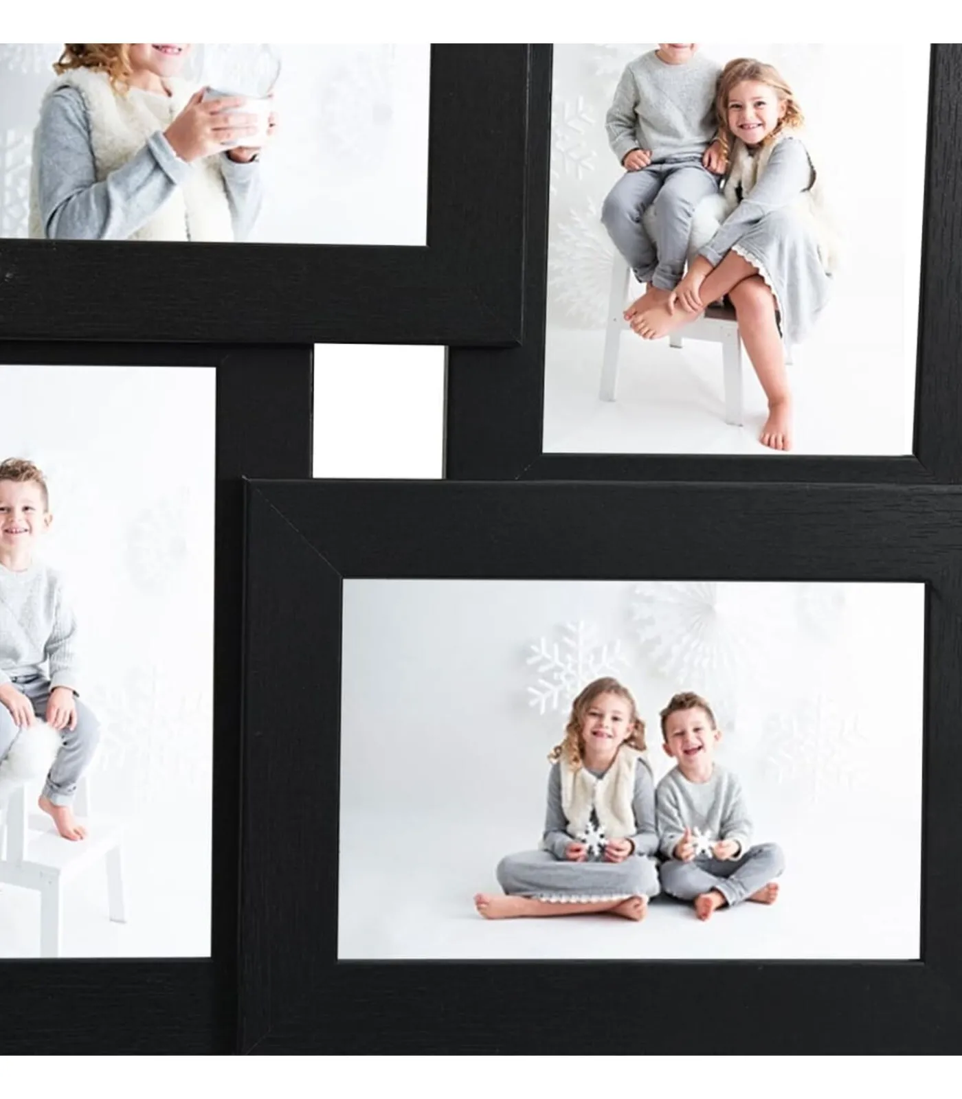 Online Fotolijst voor 4x(13x18 cm) foto MDF zwart Fotolijsten