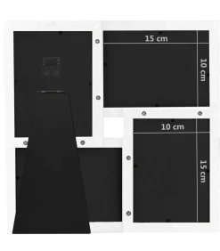 vidaXL Fotolijst voor 4x(10x15 cm) foto MDF wit