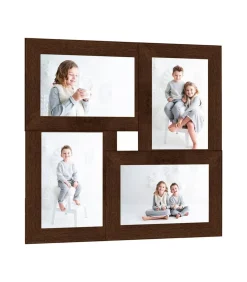 Outlet Fotolijst voor 4x(13x18 cm) foto MDF donkerbruin Fotolijsten