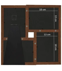 Outlet Fotolijst voor 4x(13x18 cm) foto MDF donkerbruin Fotolijsten