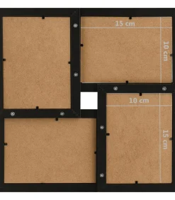 vidaXL Fotolijst voor 24x(10x15 cm) foto MDF zwart
