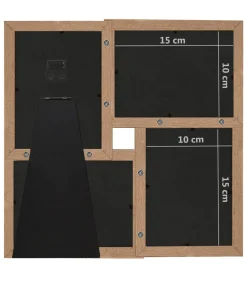 New Fotolijst voor 4x(10x15 cm) foto MDF lichtbruin Fotolijsten