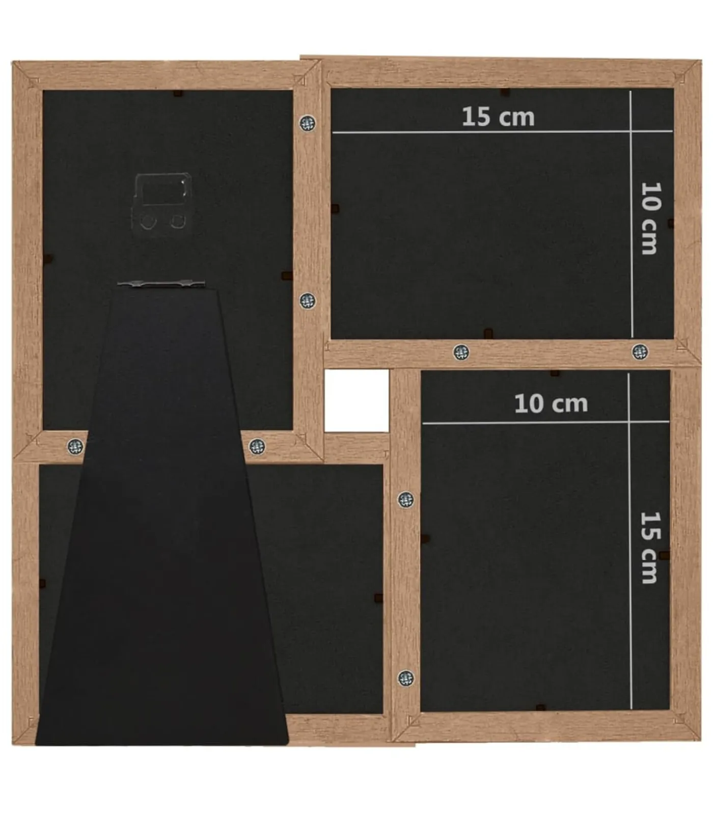 New Fotolijst voor 4x(10x15 cm) foto MDF lichtbruin Fotolijsten