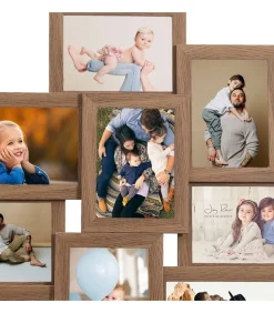 vidaXL Fotolijst voor 10x(13x18 cm) foto MDF lichtbruin