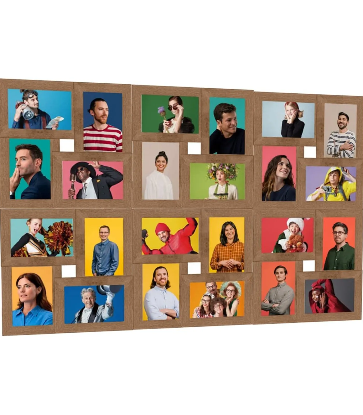 vidaXL Fotolijst voor 24x(13x18 cm) foto MDF lichtbruin