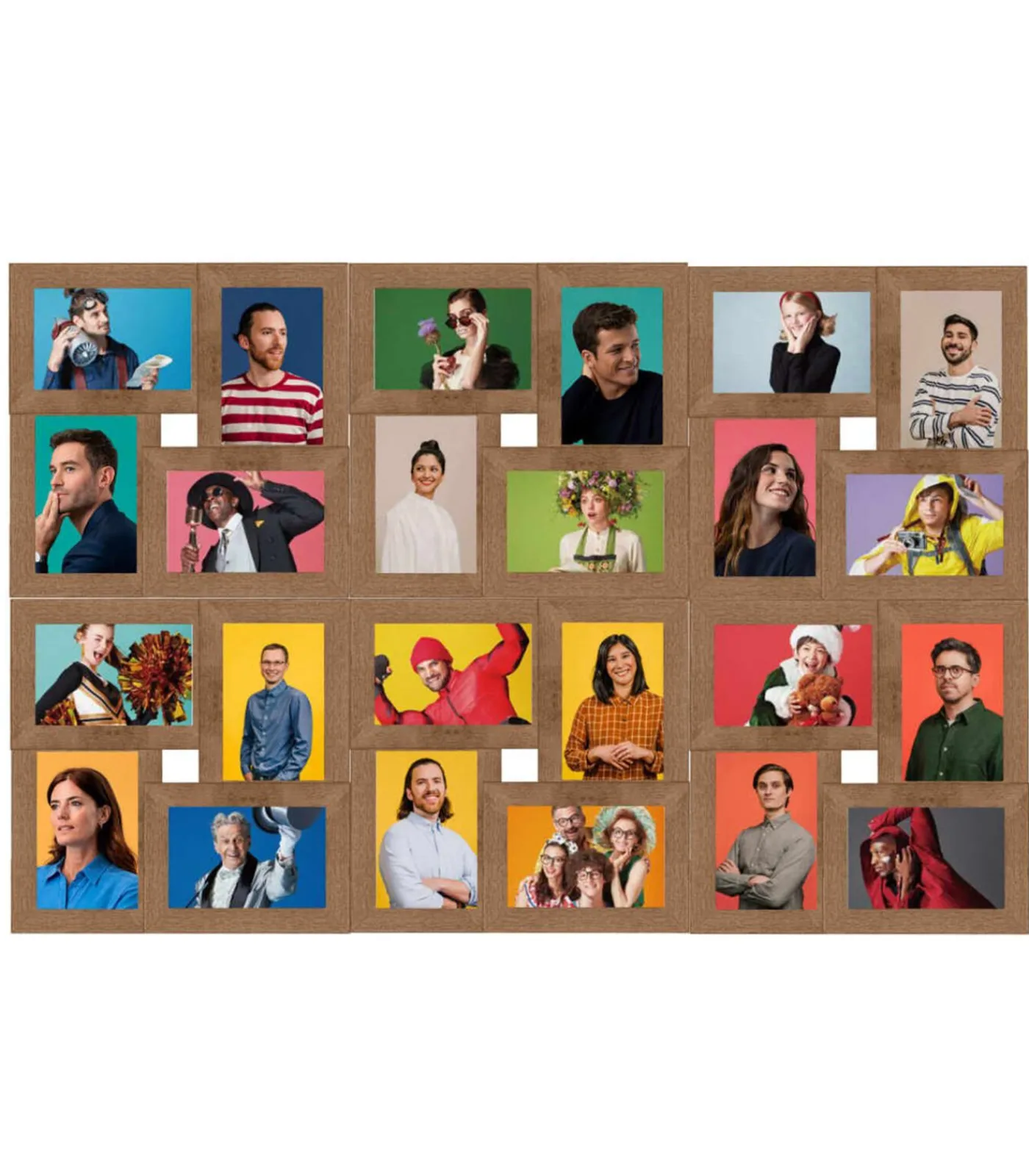 vidaXL Fotolijst voor 24x(13x18 cm) foto MDF lichtbruin