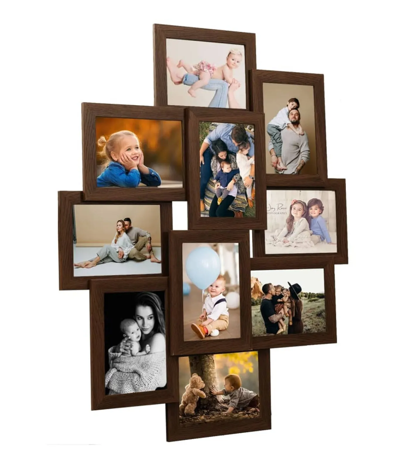 Sale Fotolijst voor 10x(10x15 cm) foto MDF donkerbruin Fotolijsten