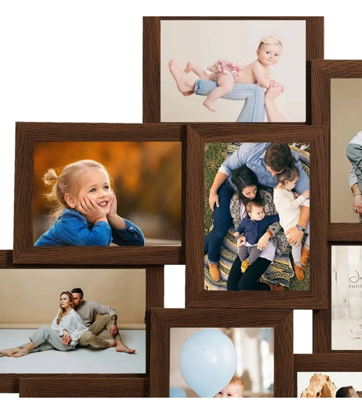 Sale Fotolijst voor 10x(10x15 cm) foto MDF donkerbruin Fotolijsten