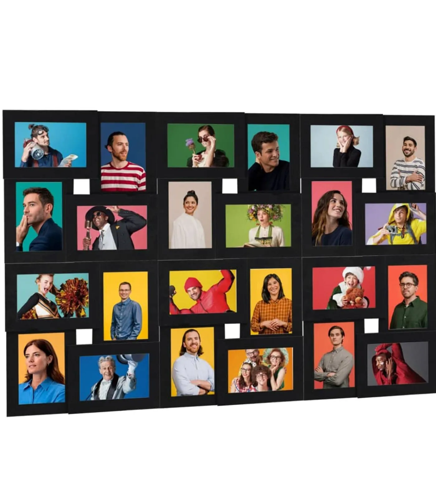 New Fotolijst voor 24x(13x18 cm) foto MDF zwart Fotolijsten