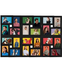 New Fotolijst voor 24x(13x18 cm) foto MDF zwart Fotolijsten