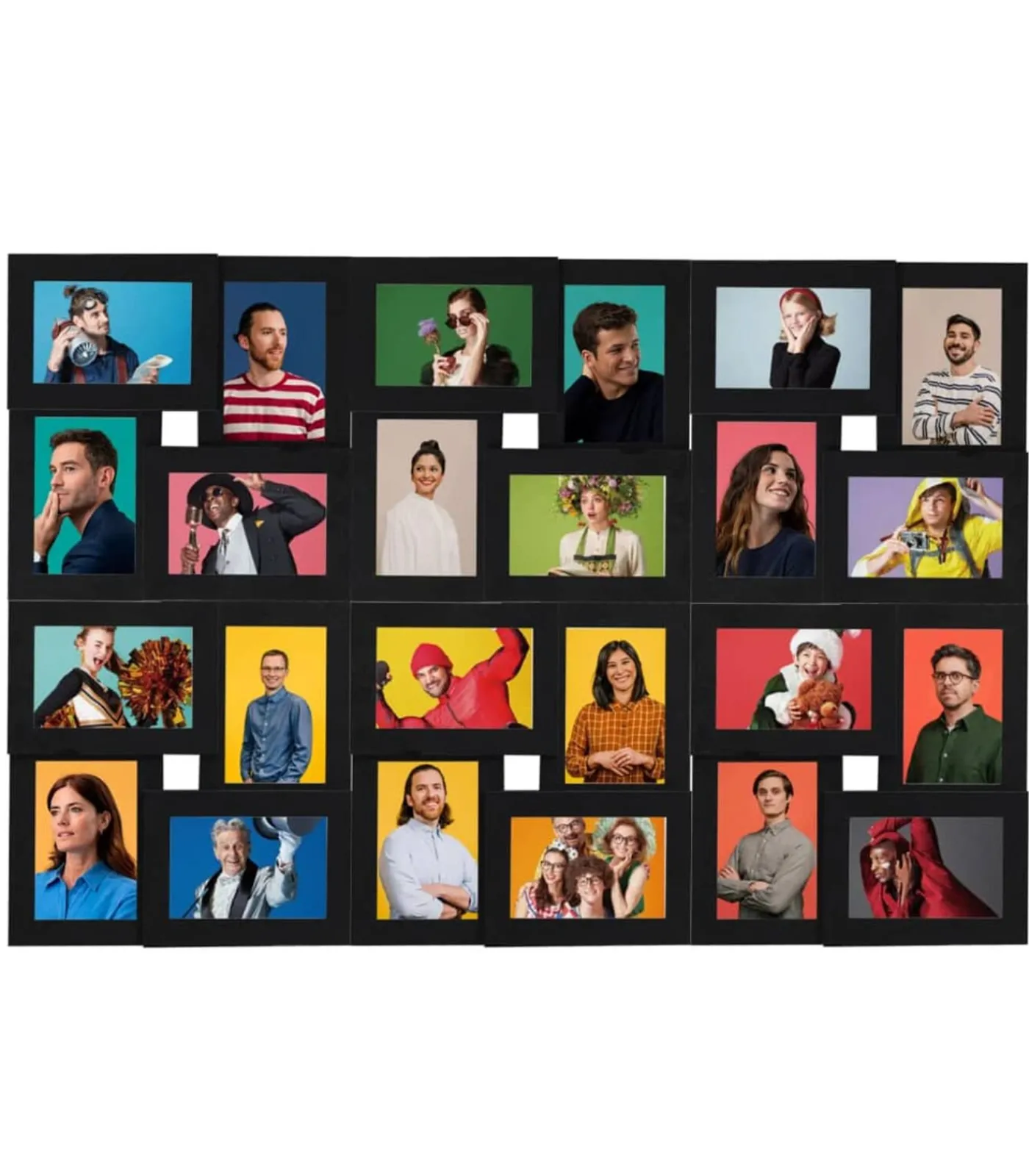 New Fotolijst voor 24x(13x18 cm) foto MDF zwart Fotolijsten