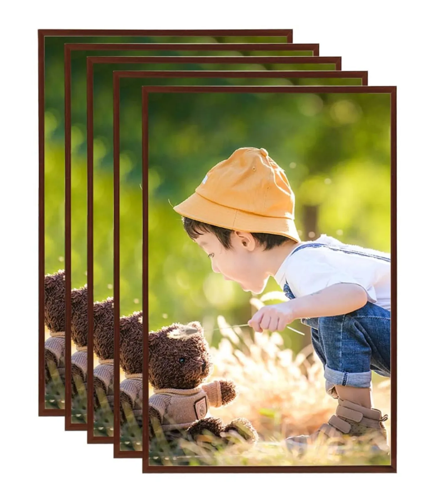 vidaXL Fotolijsten 5 st voor wand of tafel 59,4x84 cm MDF bronskleurig