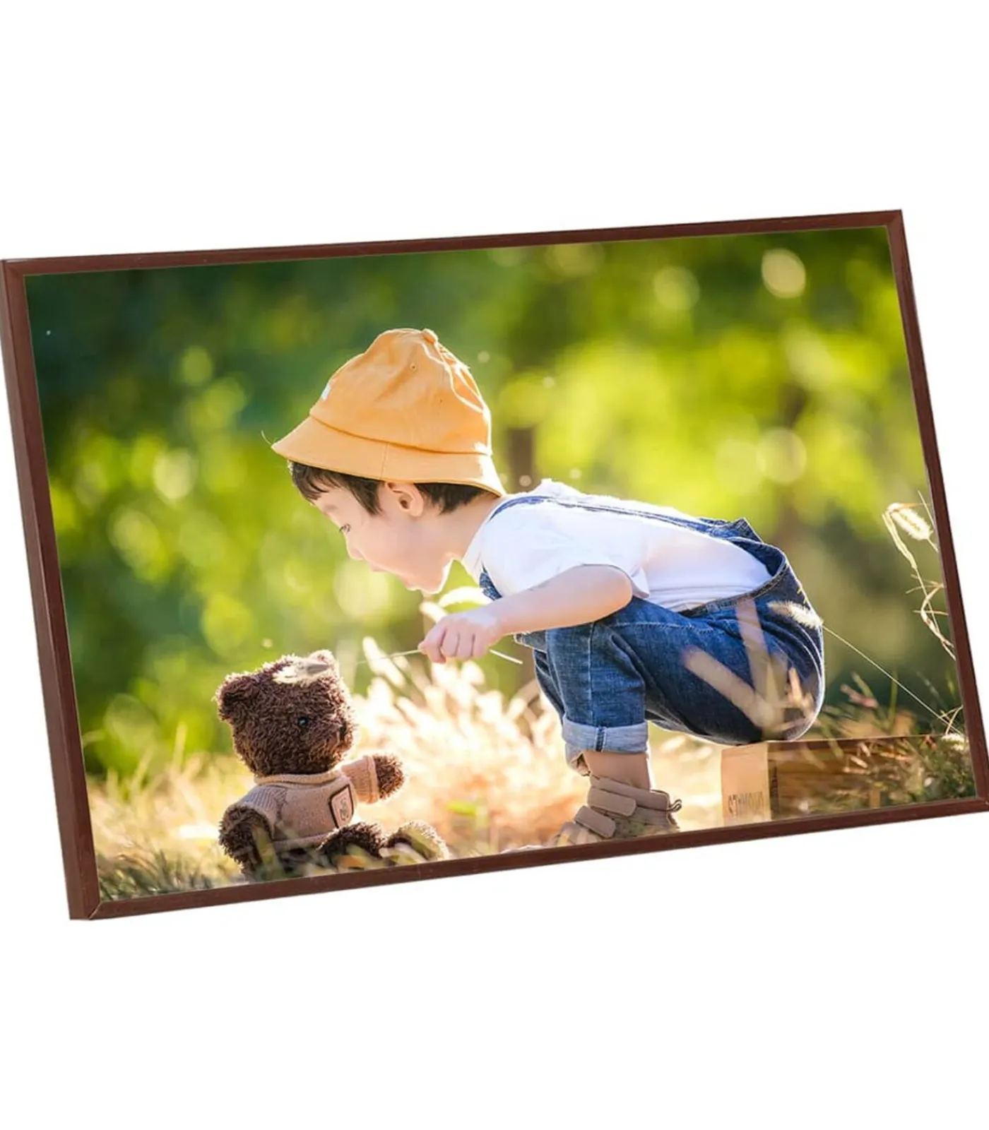 Clearance Fotolijsten 3 st voor wand of tafel 70x90 cm MDF bronskleurig Fotolijsten