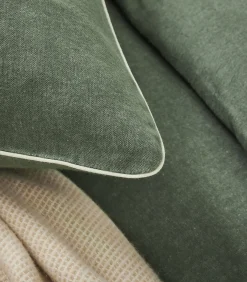 ESSIX Frisson - Effen kussensloop in flanellen chambray katoen