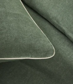 ESSIX Frisson - Effen kussensloop in flanellen chambray katoen