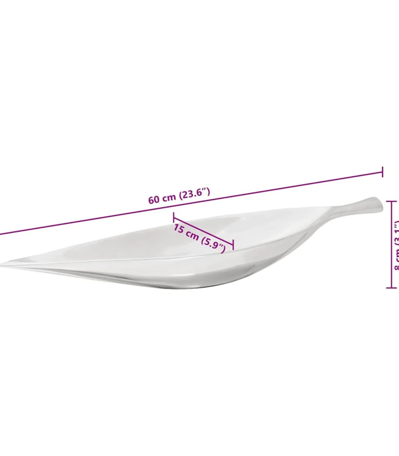 vidaXL Fruitmand Zilver 60 x 15 x 8 cm Aluminium