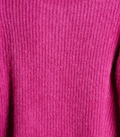 DAMES La Fée Maraboutée Fuchsia roze geribbelde gebreide gilet