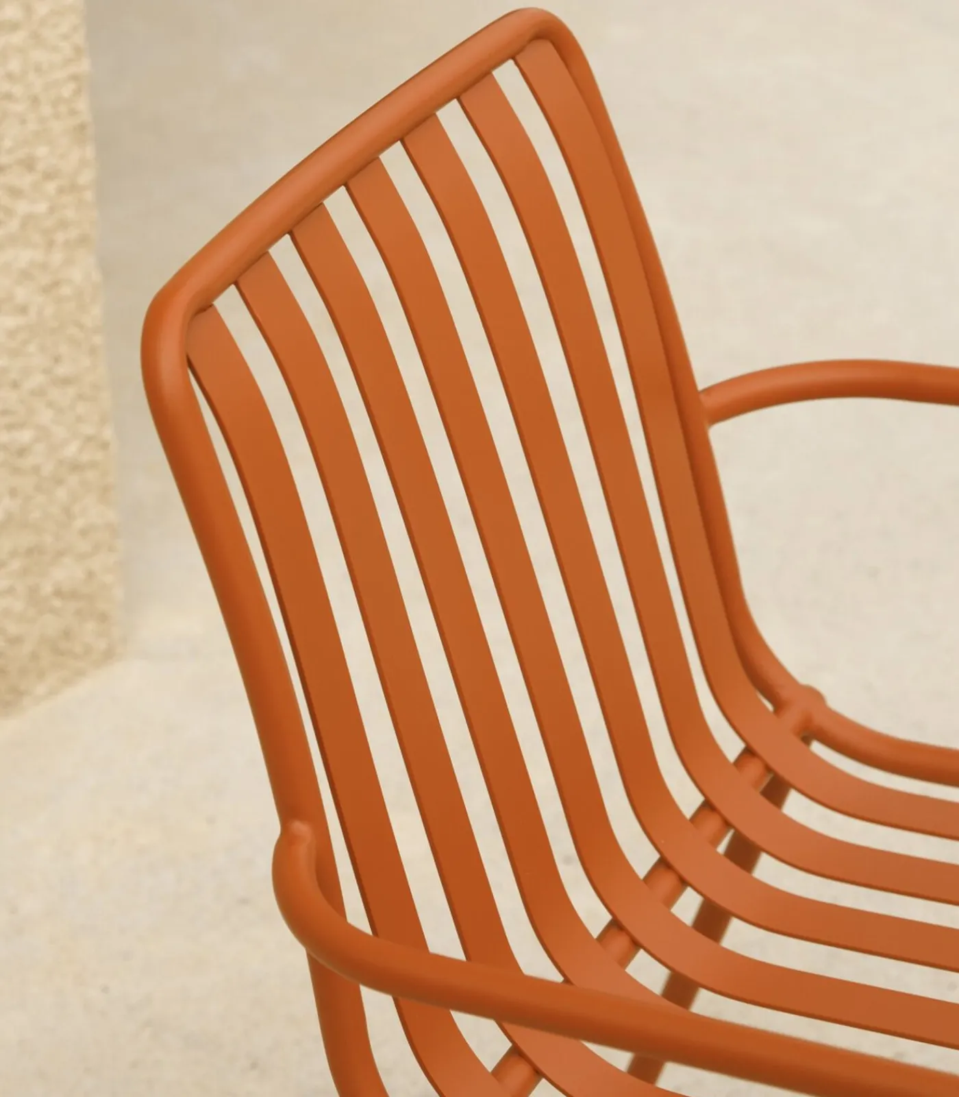 Clearance Gaby - Oranje metalen leunstoel Tuinmeubelen
