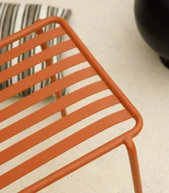 Clearance Gaby - Oranje metalen leunstoel Tuinmeubelen