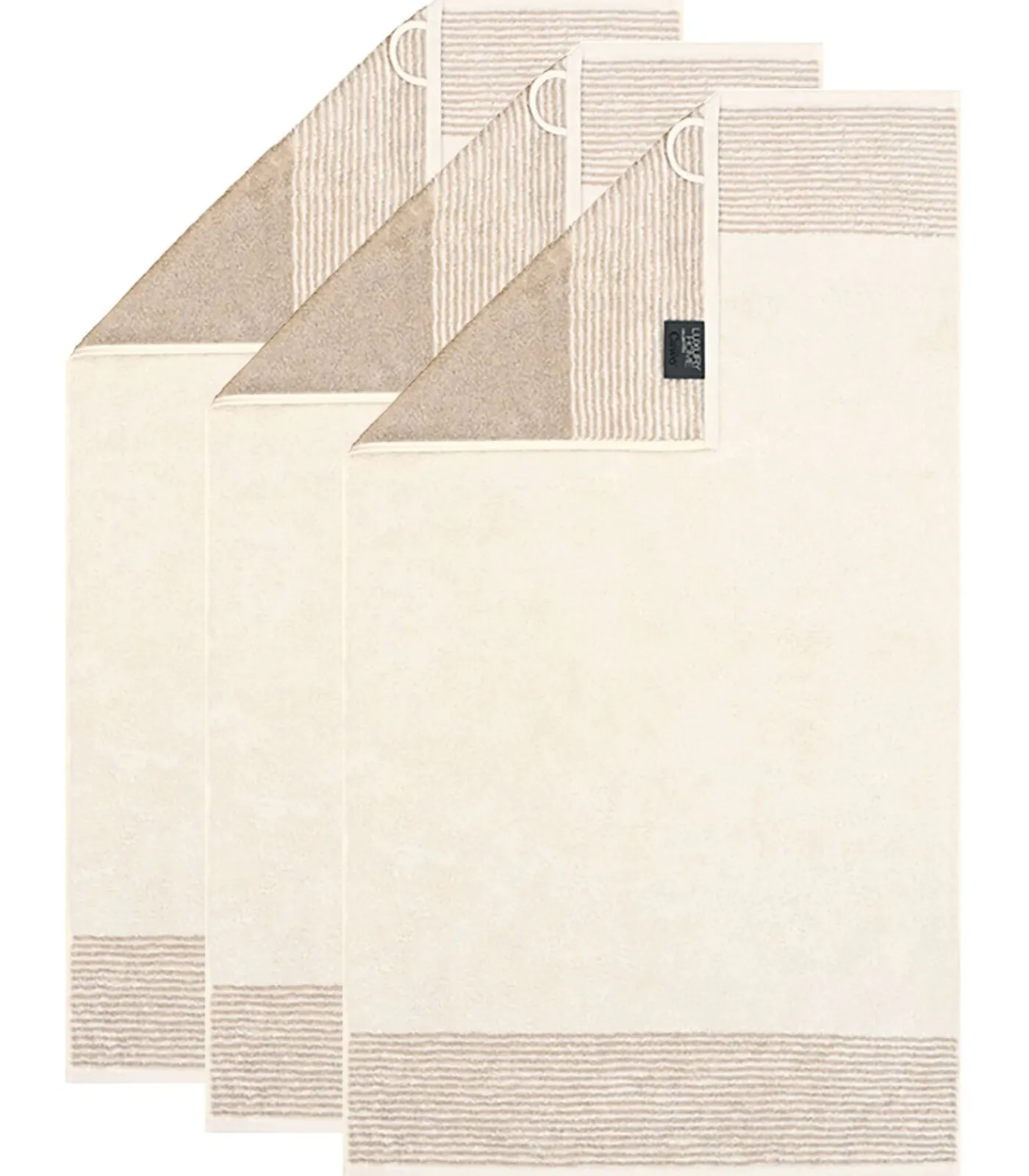 Online Gastendoekje Luxury Home Two-Tone Set van 3 Handdoeken