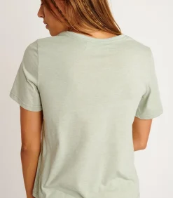 Clearance Geborduurd T-shirt in amandelkleur WAKEY JOLLYTEE DAMES T-Shirts & Tops