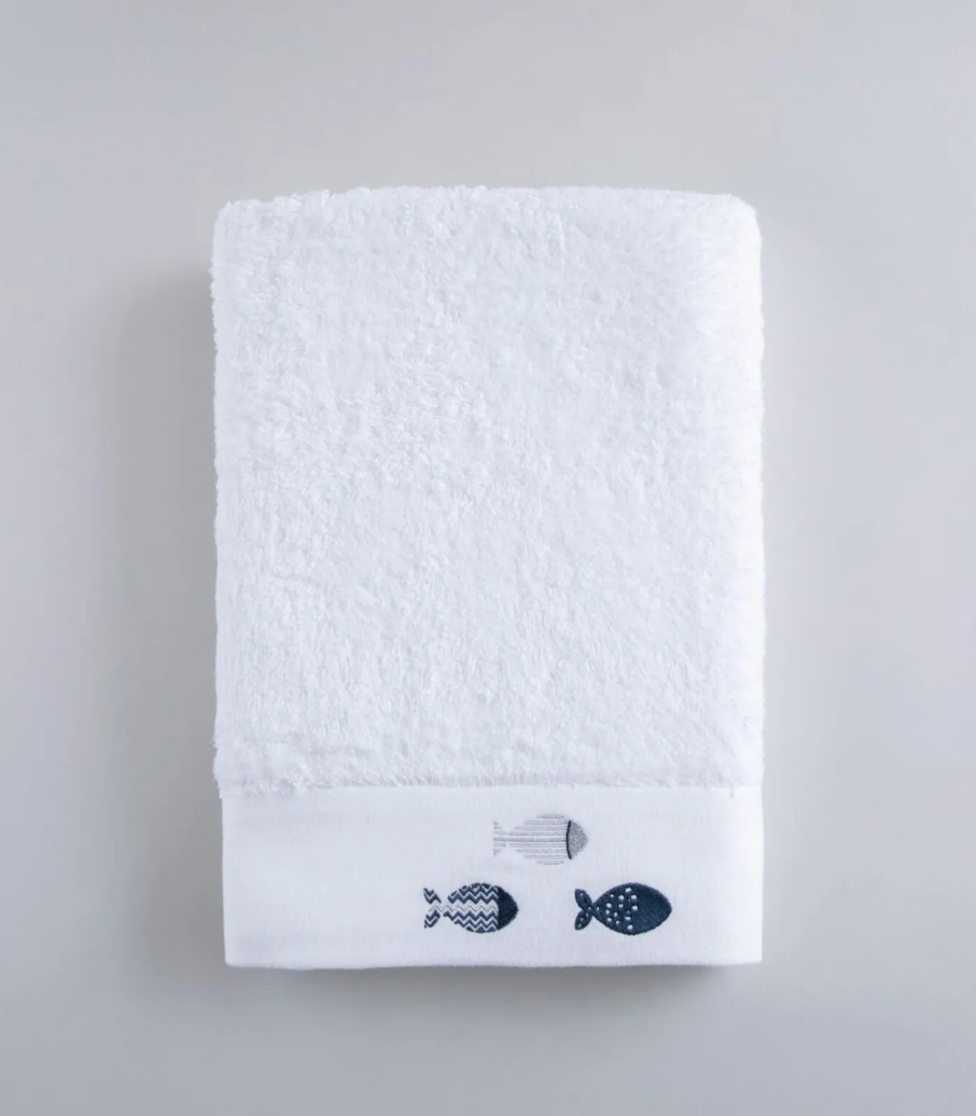 Sale Geborduurde badhanddoek Delmy 85x150 cm Wit Handdoeken