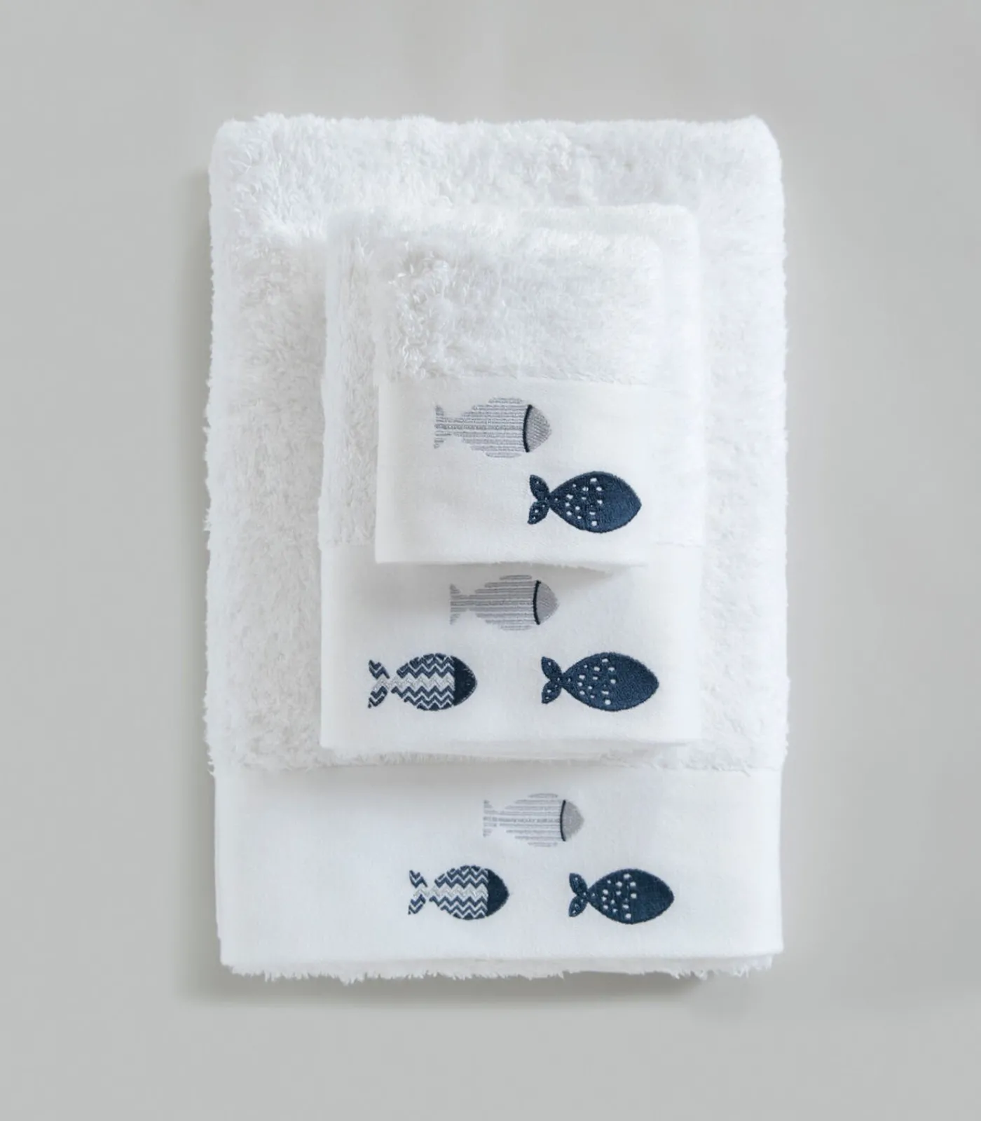 Sale Geborduurde badhanddoek Delmy 85x150 cm Wit Handdoeken