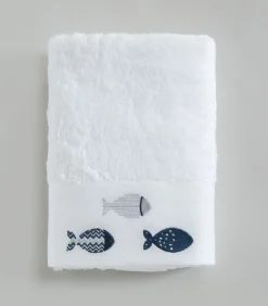 Online Geborduurde gezichtshanddoek Delmy 50x90 cm Wit Handdoeken