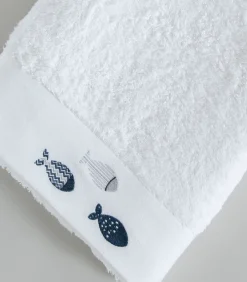 Online Geborduurde gezichtshanddoek Delmy 50x90 cm Wit Handdoeken