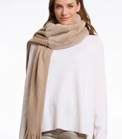 Clearance Gebreide sjaal met imitatiebont detail Oat OS DAMES Sjaals