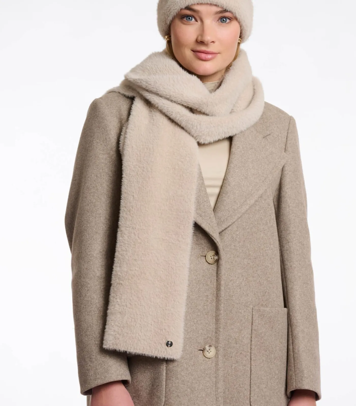 New Gebreide sjaal Stone OS DAMES Sjaals