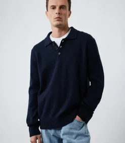 Gebreide trui met polo-hals Heren Truien & Cardigans