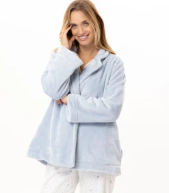 DAMES LE CHAT Geknoopt jasje van pluche flanel ESSENTIEL H77A