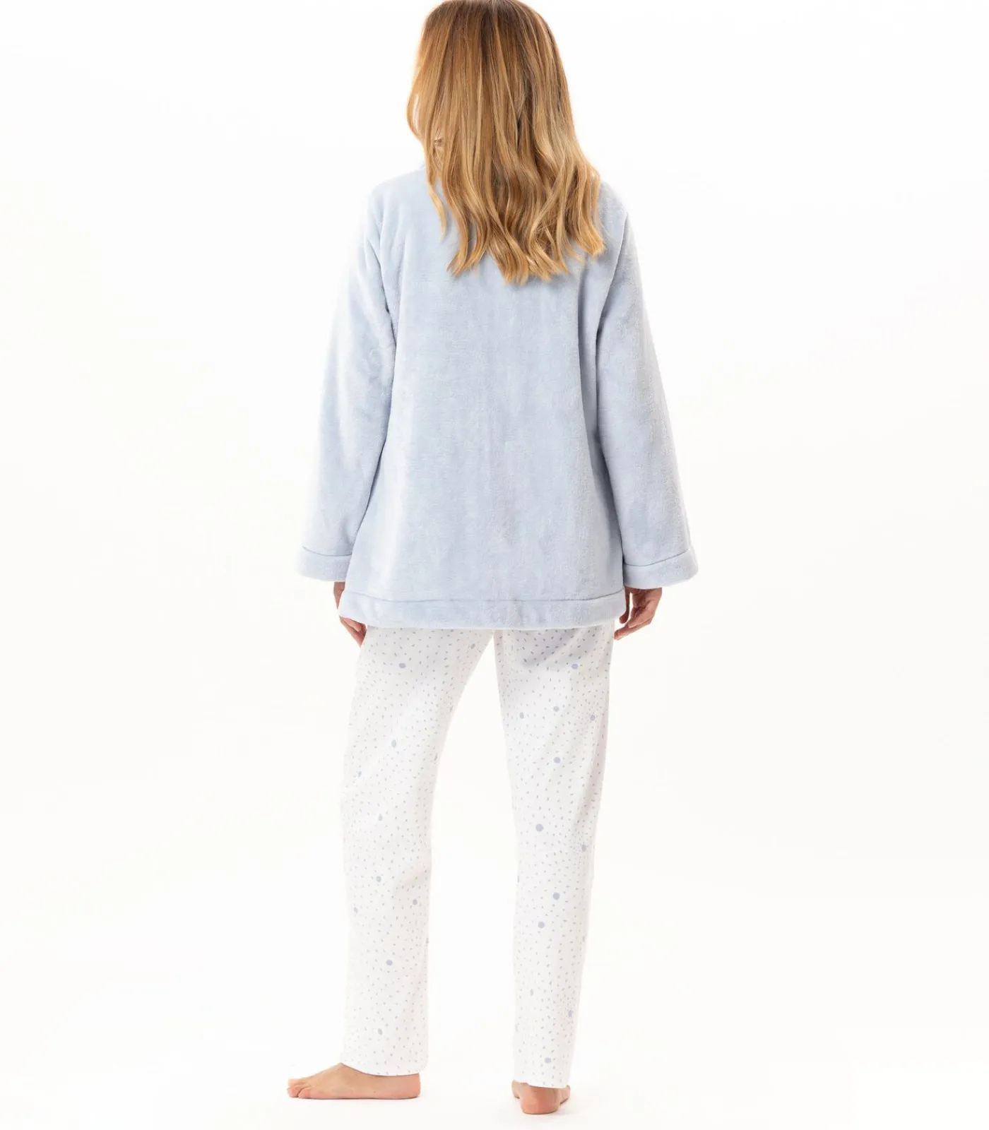 DAMES LE CHAT Geknoopt jasje van pluche flanel ESSENTIEL H77A