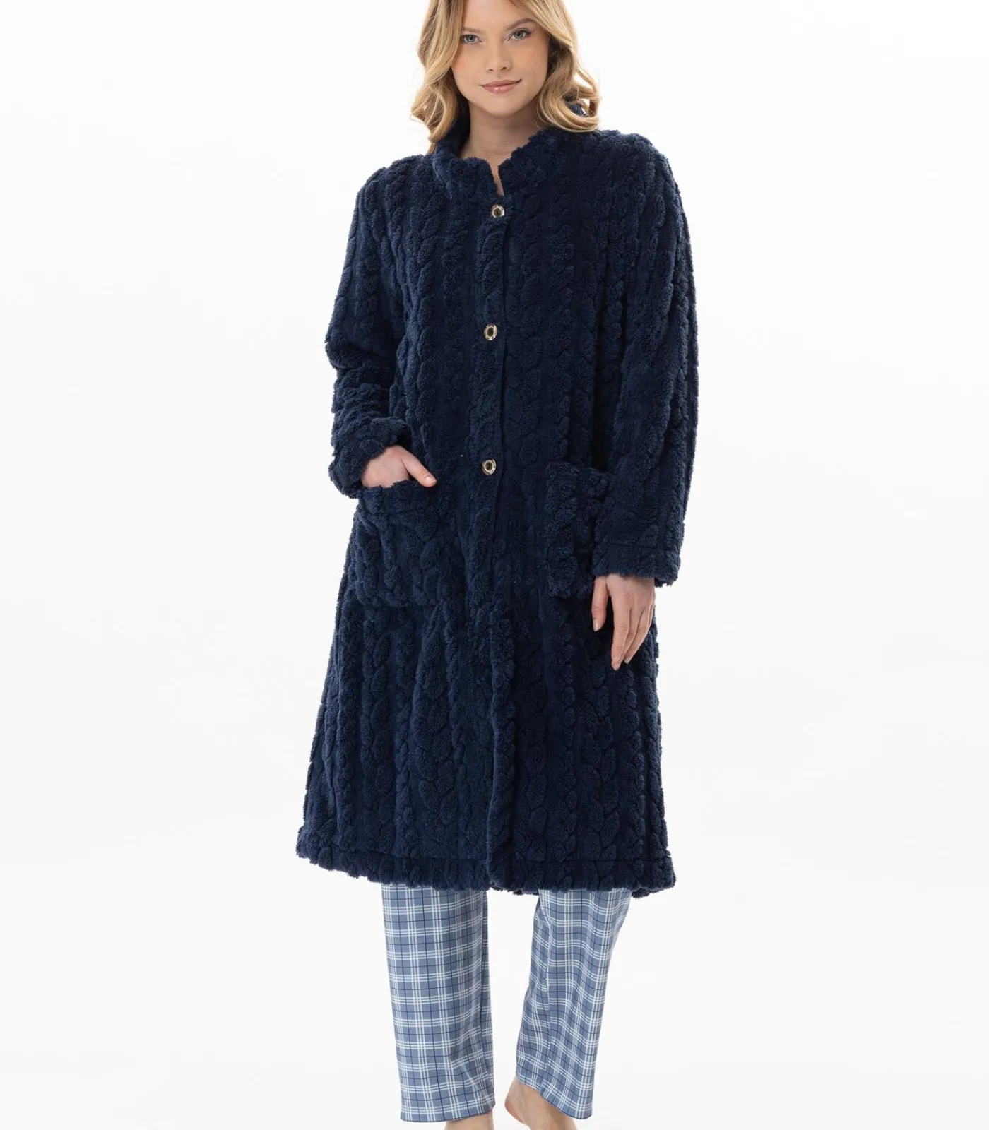 Clearance Geknoopte kamerjas met gevlochten effect ESSENTIEL 163 DAMES Loungewear