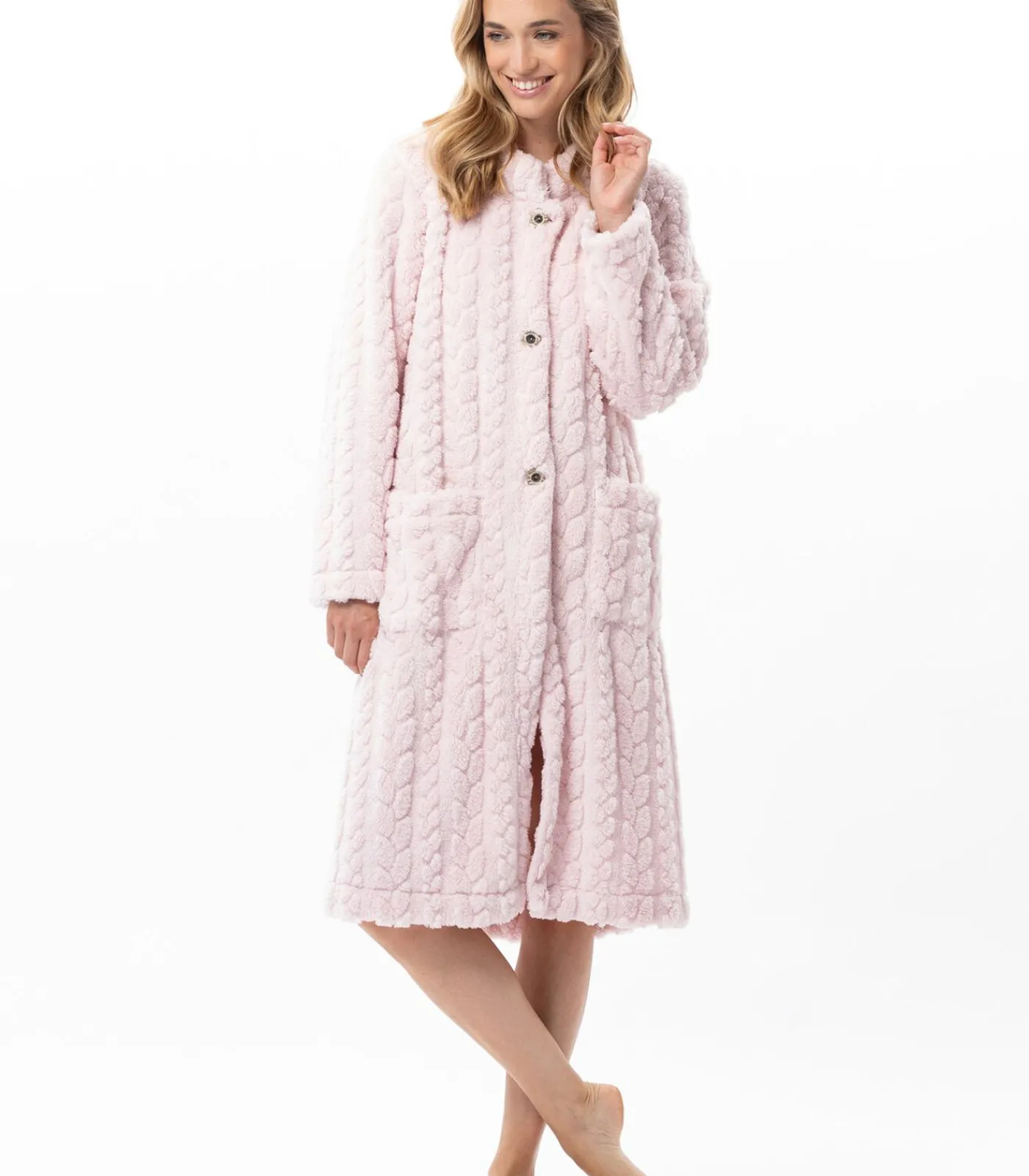 Discount Geknoopte kamerjas met gevlochten effect ESSENTIEL 163 DAMES Loungewear