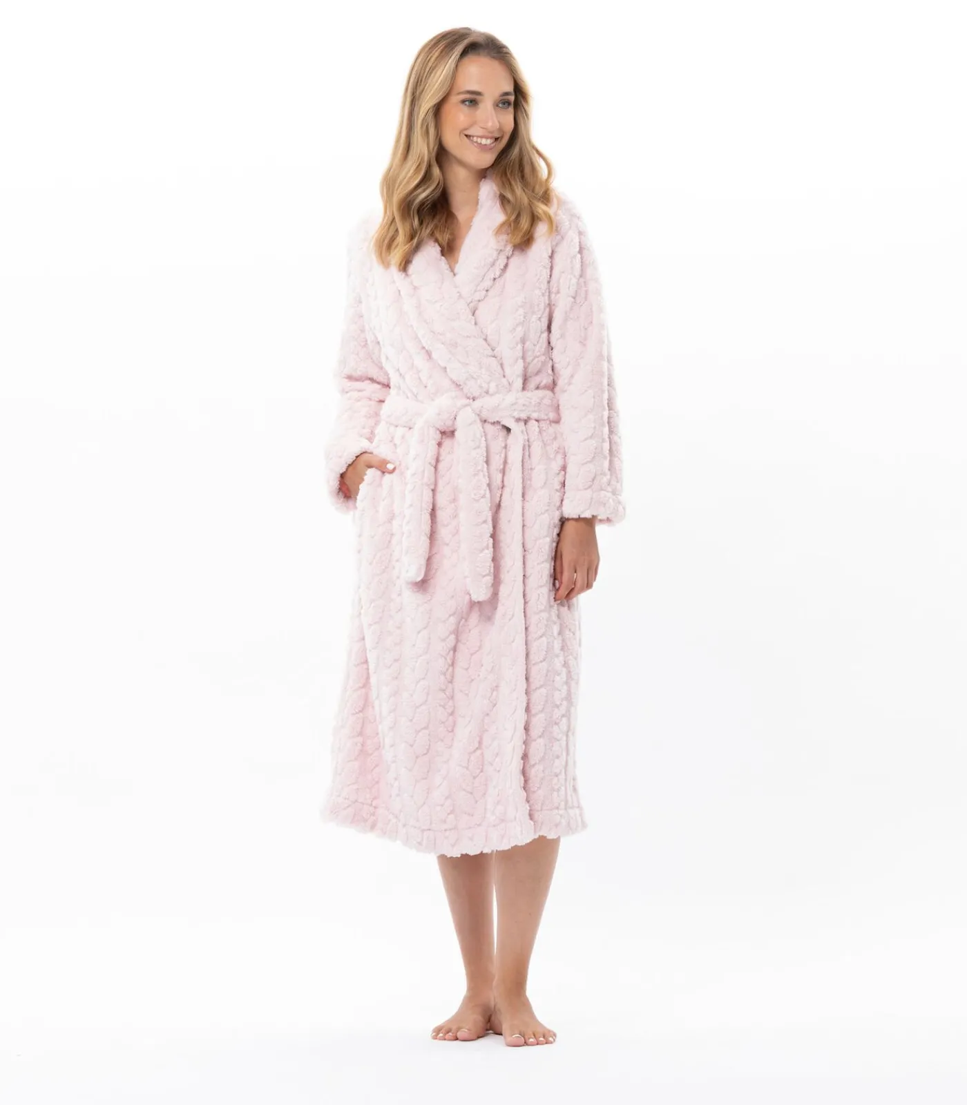 Discount Gekruiste badjas met gevlochten effect ESSENTIEL 160 DAMES Loungewear