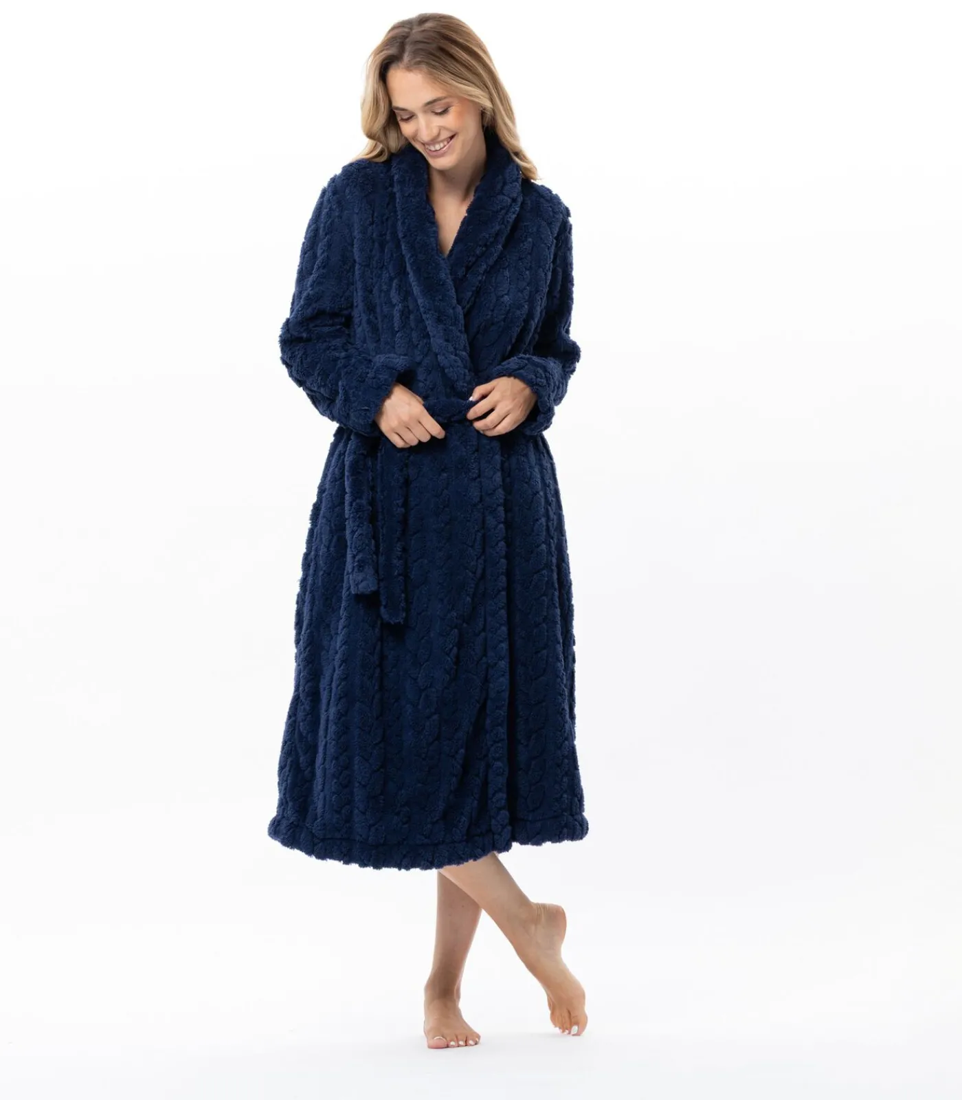 Sale Gekruiste badjas met gevlochten effect ESSENTIEL 160 DAMES Loungewear