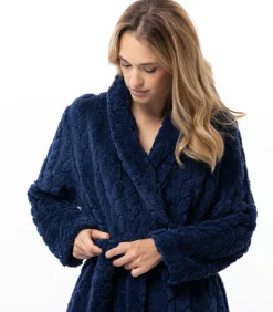 Sale Gekruiste badjas met gevlochten effect ESSENTIEL 160 DAMES Loungewear