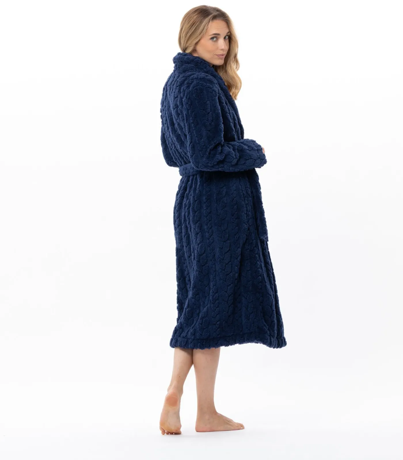 Sale Gekruiste badjas met gevlochten effect ESSENTIEL 160 DAMES Loungewear