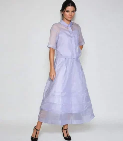 Best Gelaagde gestikte plooien uitlopende rok DAMES Rokken