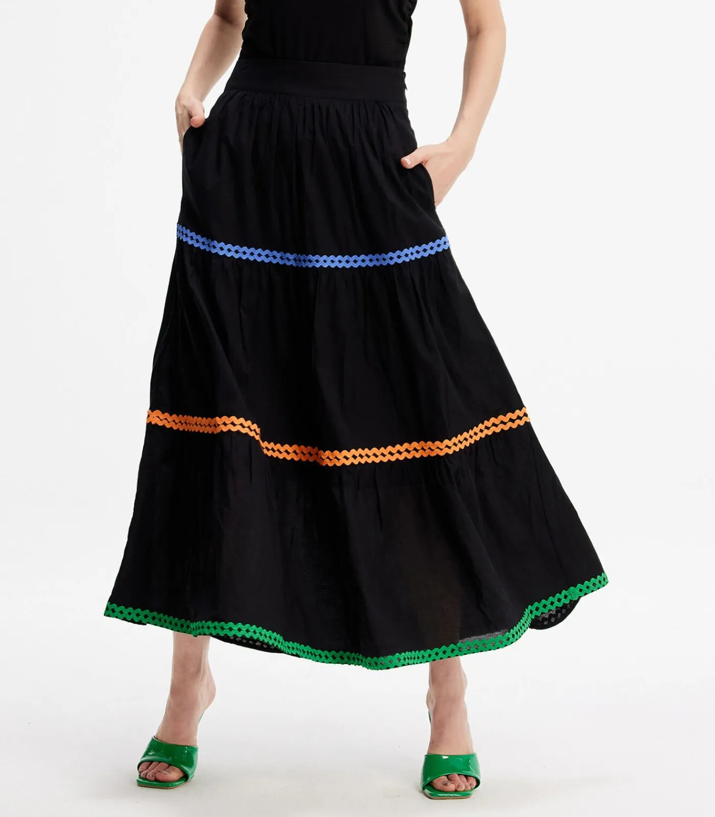 DAMES Smart & Joy Gelaagde ruches Boheemse uitlopende rok