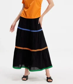 DAMES Smart & Joy Gelaagde ruches Boheemse uitlopende rok