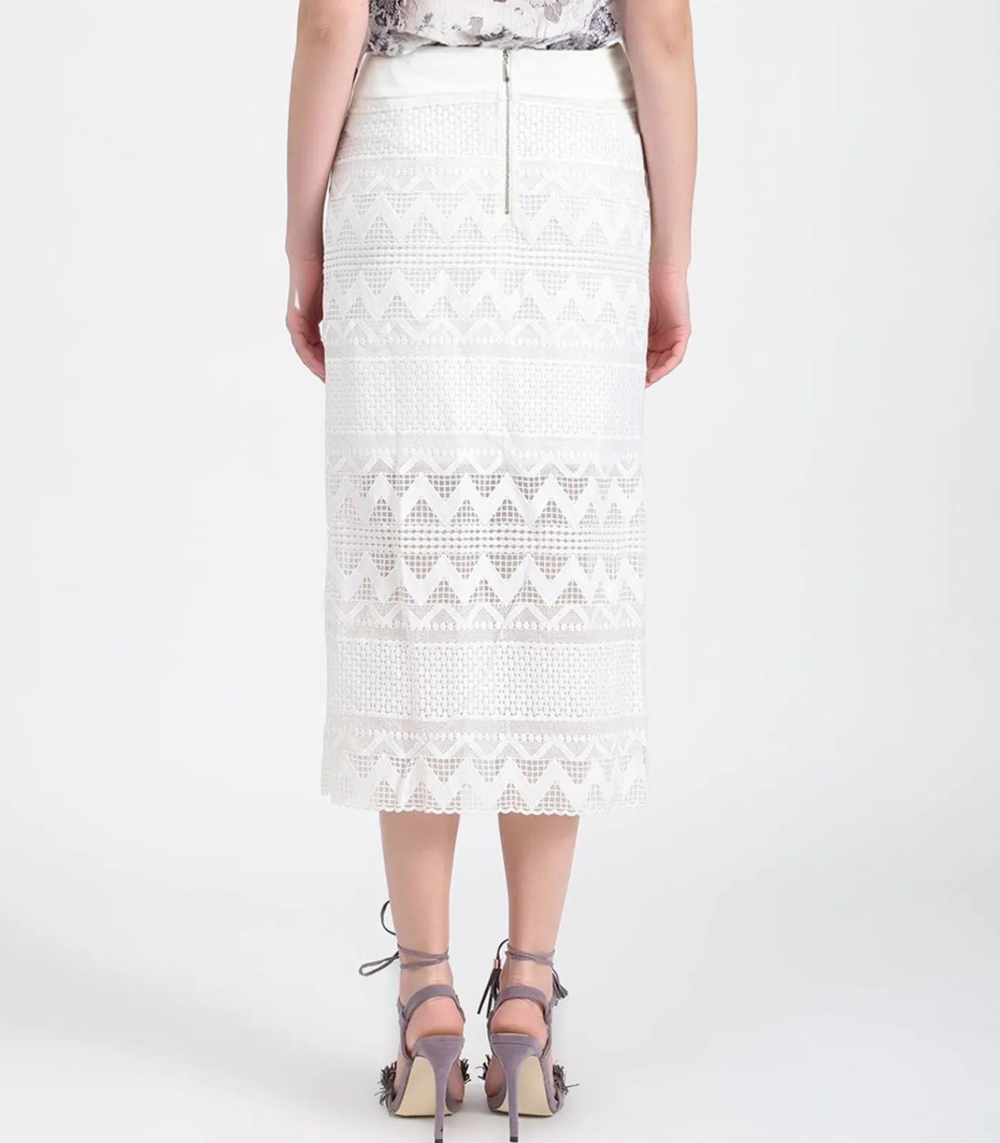 Sale Geometrische kanten rok op kuitlengte DAMES Rokken