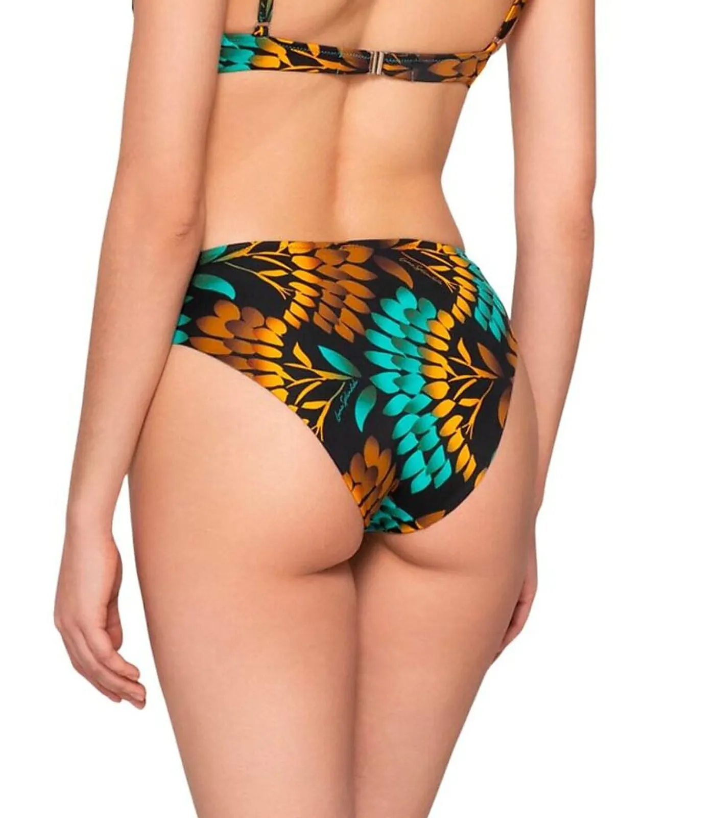 DAMES LUNA Geplooid zwembroekje 5cm EMERALD