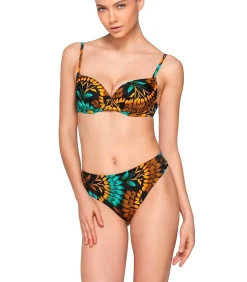 DAMES LUNA Geplooid zwembroekje 5cm EMERALD