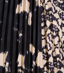 DAMES La Fée Maraboutée Geplooide rok tot halverwege de lengte in blauw en beige print